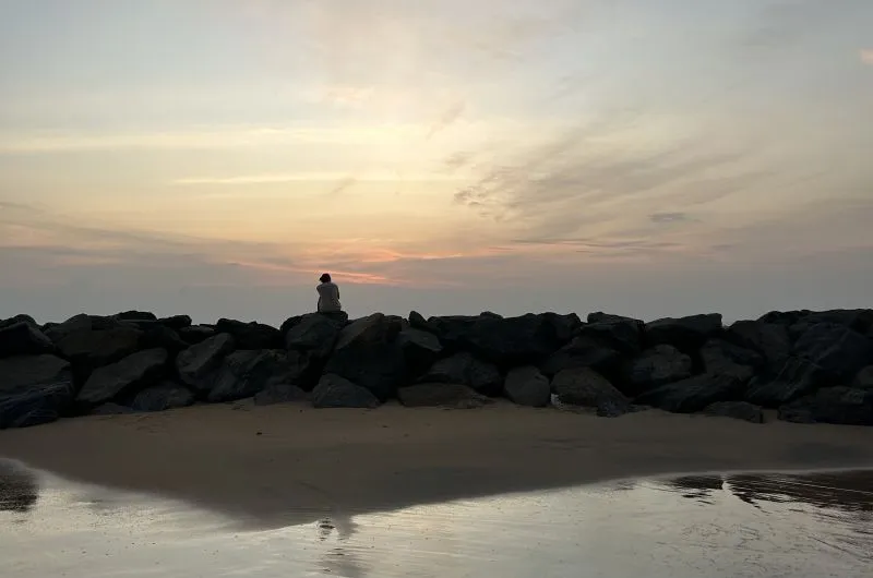 Sonnenuntergang mit Nina